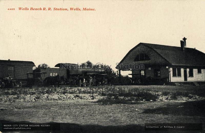 Postcard: Wells Beach Railroad Station, Wells, Maine